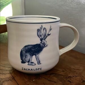 Molly hatch Jackalope Ceramic Mug - Blue and White